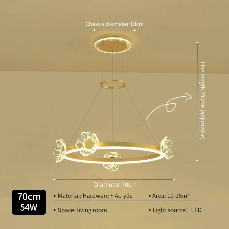 DecorBites™ Crystal Chandelier: Modern Luxury LED Lighting for Bedroom, Living Room, and Restaurant