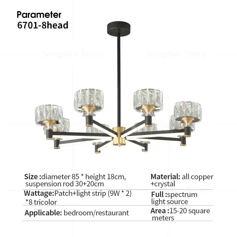 Modern black & gold decorbites crystal chandelier for living room