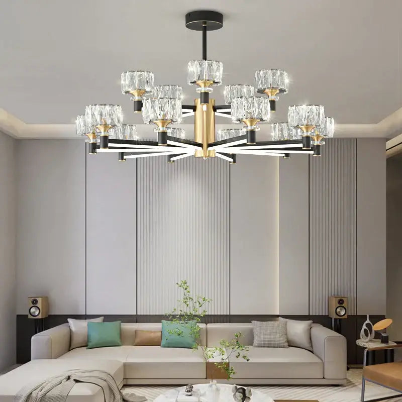 Modern black & gold decorbites crystal chandelier for living room