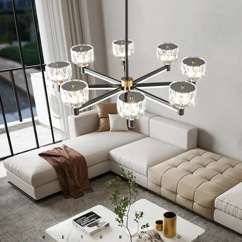 Modern black & gold decorbites crystal chandelier for living room