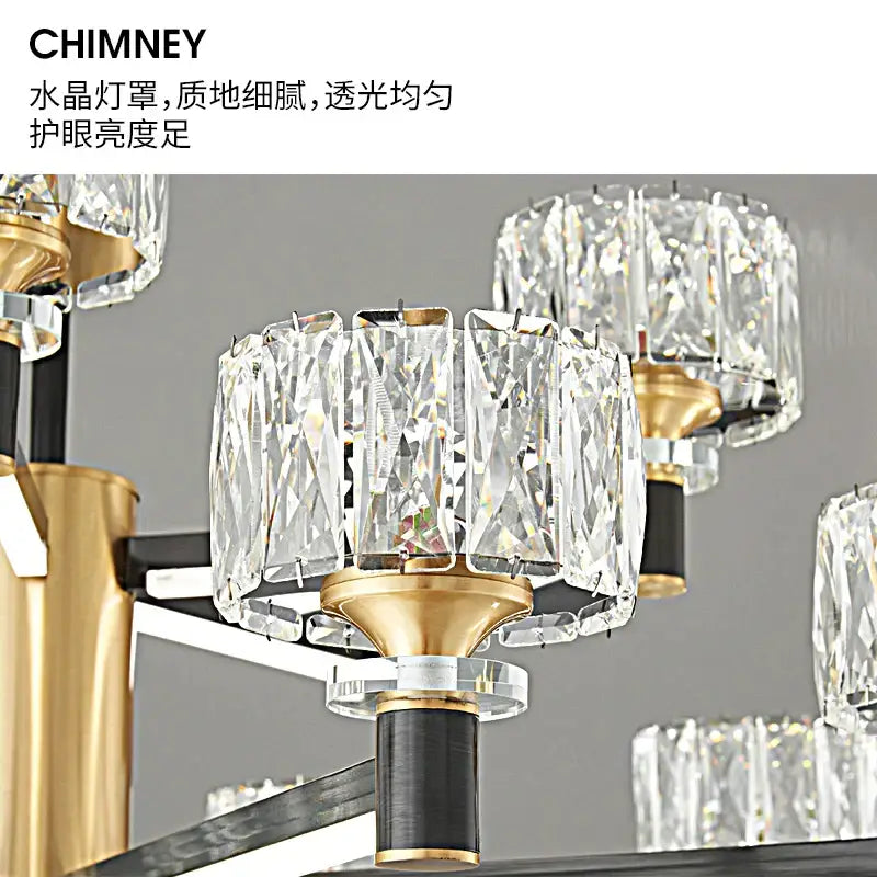 Modern black & gold decorbites crystal chandelier for living room