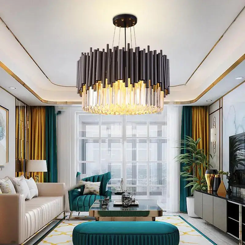 DecorBites™ Crystal Chandelier: Modern Luxury Lighting for Elegant Living and Dining Rooms