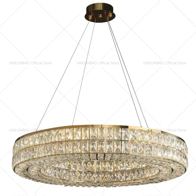 DecorBites™ Crystal Chandelier: Modern Luxury Lighting for Living Room, Restaurant, and Villa