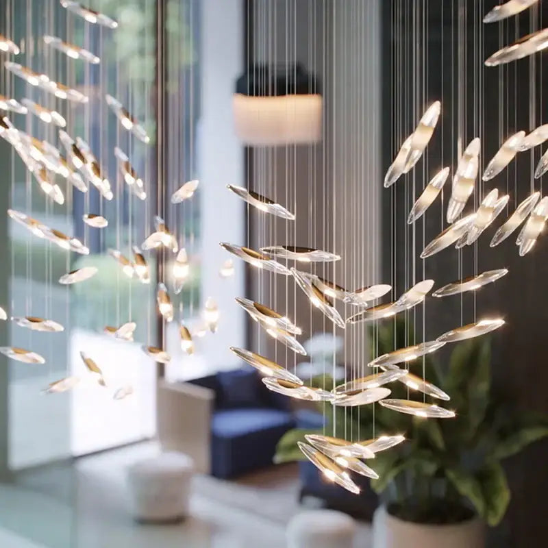 DecorBites™ Crystal Chandelier: Modern Luxury Lighting for Living Room, Villa, Hotel, and Loft