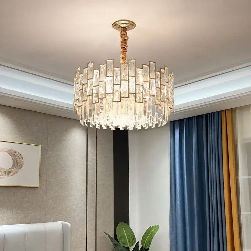 DecorBites™ Crystal Chandelier: Modern Luxury Lighting for Living Room, Bedroom, Kitchen