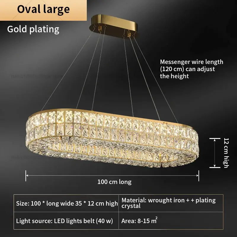 DecorBites™ Crystal Chandelier: Modern Luxury Lighting for Living Room, Restaurant, and Villa