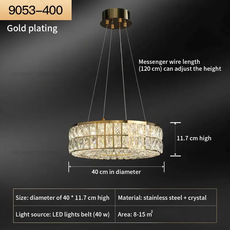 DecorBites™ Crystal Chandelier: Modern Luxury Lighting for Living Room, Restaurant, and Villa