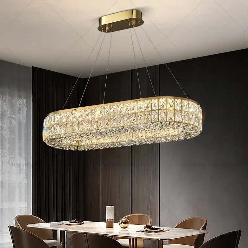 DecorBites™ Crystal Chandelier: Modern Luxury Lighting for Living Room, Restaurant, and Villa
