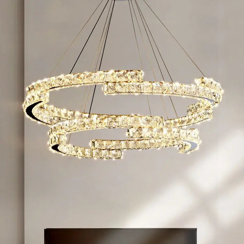 DecorBites™ Crystal Chandelier: Modern Luxury Living Room Lamps for Bedroom and Dining Room