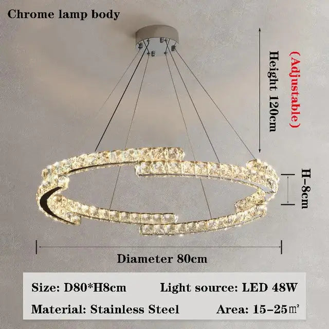 DecorBites™ Crystal Chandelier: Modern Luxury Living Room Lamps for Bedroom and Dining Room