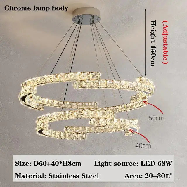 DecorBites™ Crystal Chandelier: Modern Luxury Living Room Lamps for Bedroom and Dining Room
