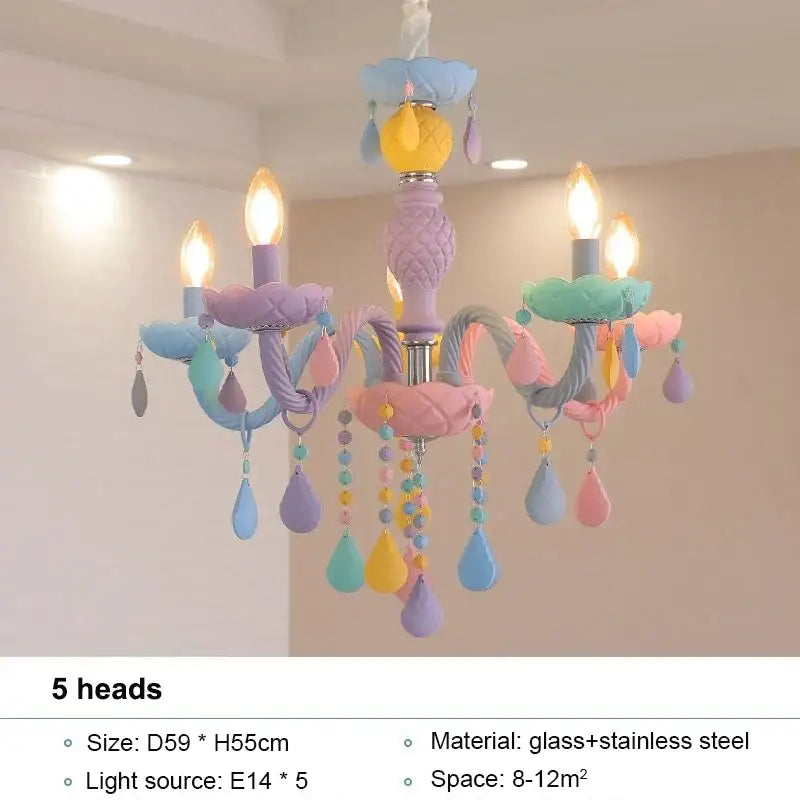 Modern macaron color decorbites crystal chandelier children room