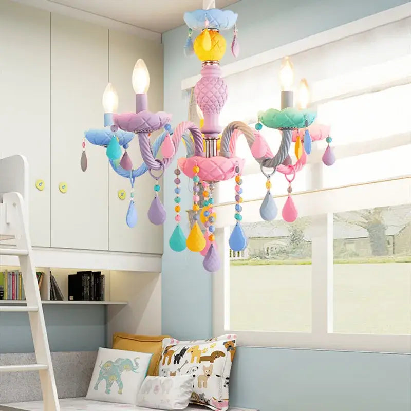 Modern macaron color decorbites crystal chandelier children room