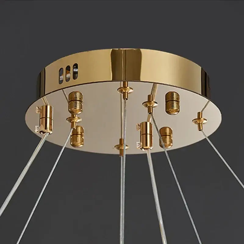 Modern blue & amber crystal chandelier pendant dining room light