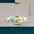 Modern blue & amber crystal chandelier pendant dining room light