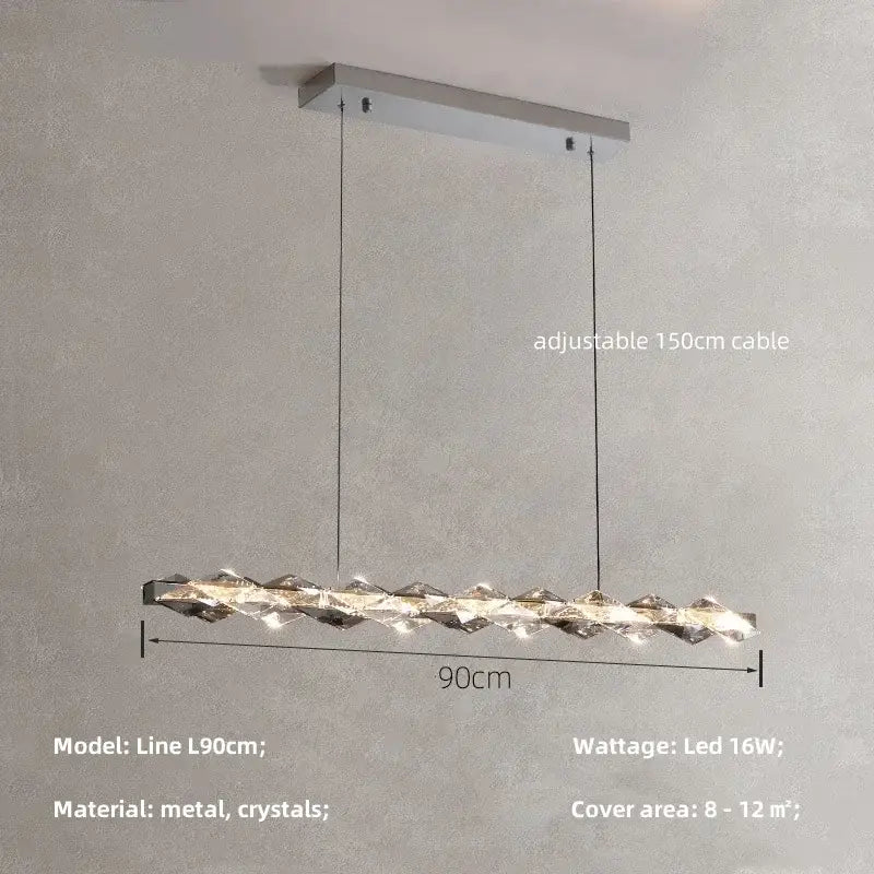 Modern gold spiral crystal chandelier pendant light dining room