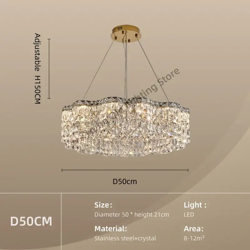 DecorBites™ Crystal Chandelier Pendant Light, Elegant Hanging Lamp Fixture