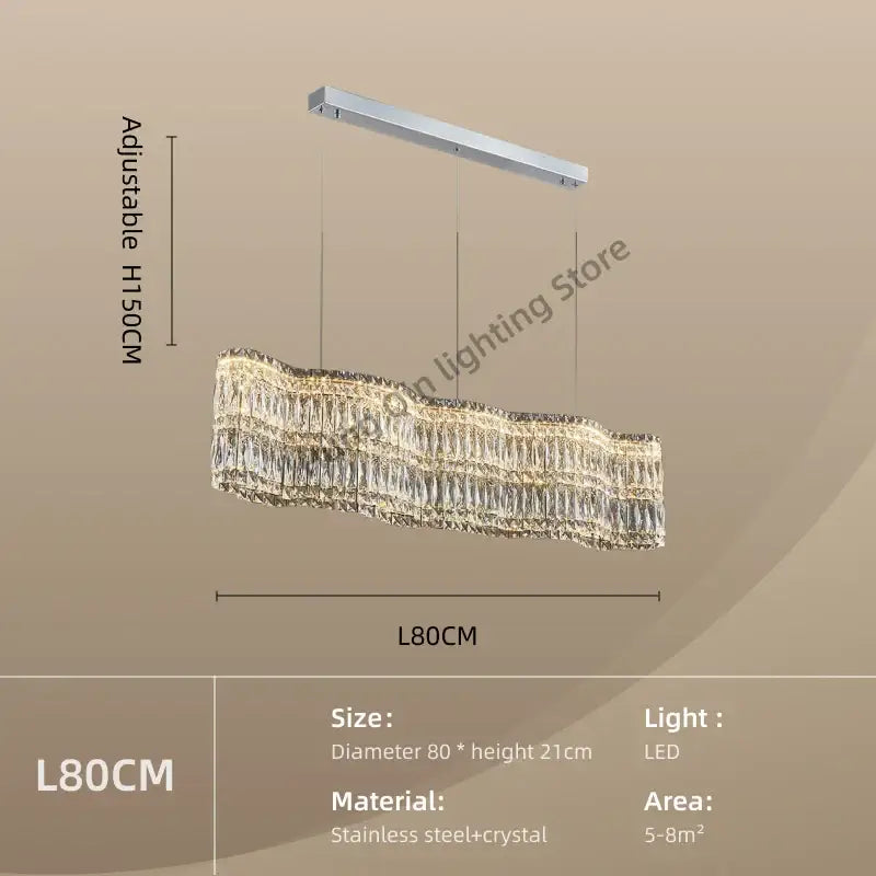 DecorBites™ Crystal Chandelier Pendant Light, Elegant Hanging Lamp Fixture