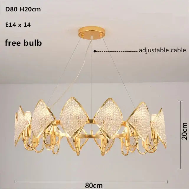 DecorBites™ Crystal Chandelier Pendant Light: Elegant Modern Luxury for Living Room Decor