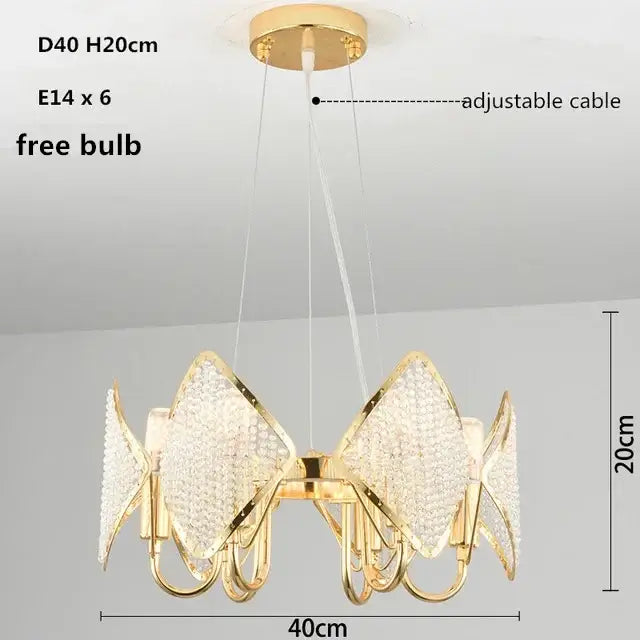 DecorBites™ Crystal Chandelier Pendant Light: Elegant Modern Luxury for Living Room Decor