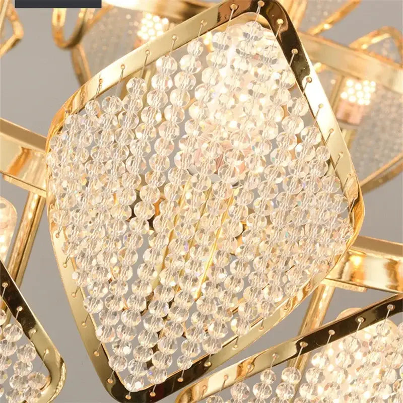 DecorBites™ Crystal Chandelier Pendant Light: Elegant Modern Luxury for Living Room Decor
