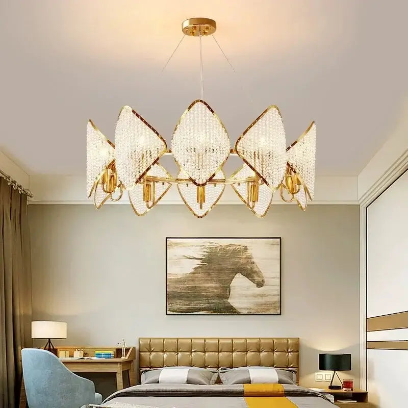 DecorBites™ Crystal Chandelier Pendant Light: Elegant Modern Luxury for Living Room Decor