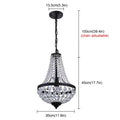 Modern black crystal chandelier dining room wrought iron light