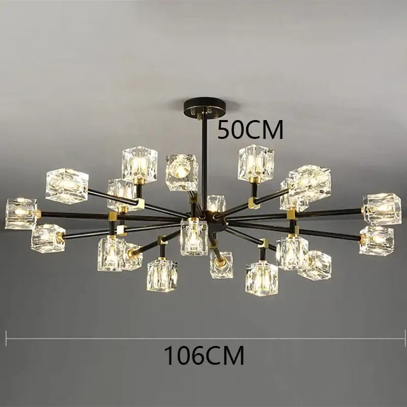 Luxury gold crystal chandelier pendant light for living room