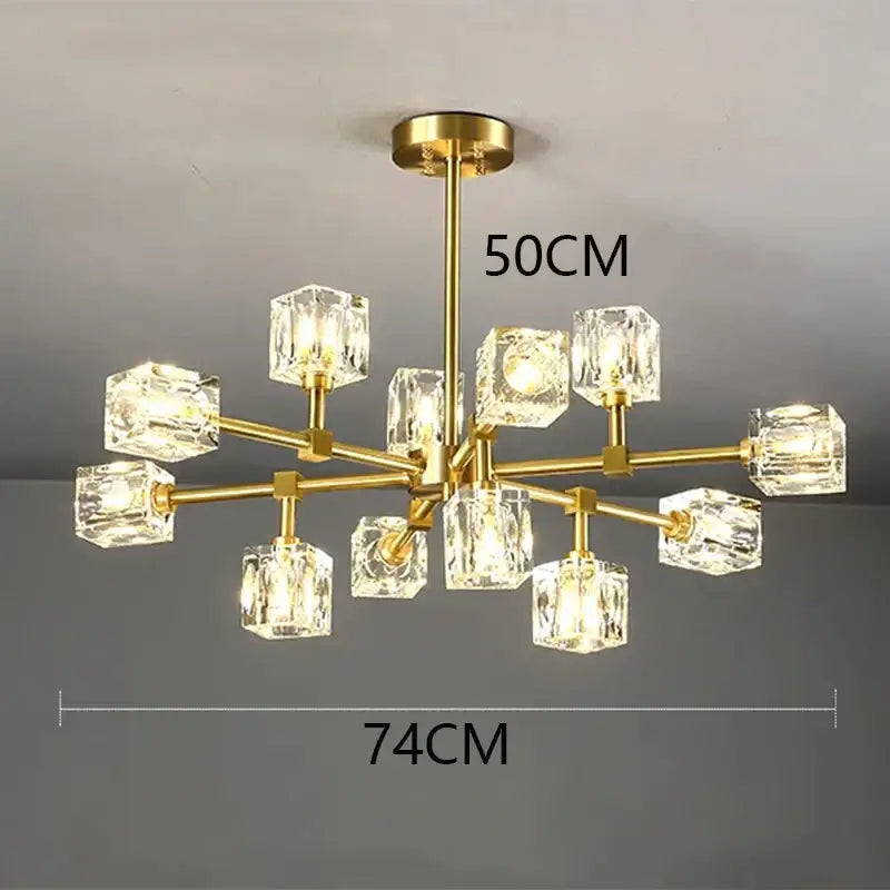 Luxury gold crystal chandelier pendant light for living room