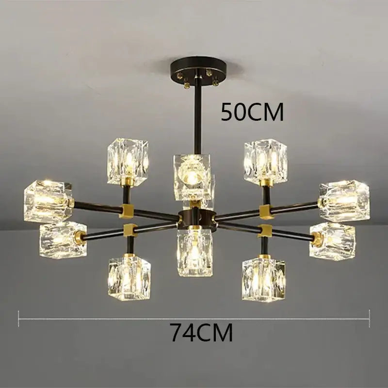 Luxury gold crystal chandelier pendant light for living room