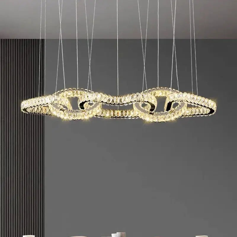 Modern gold crystal chandelier pendant light for dining room