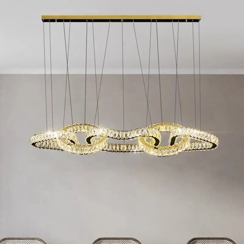 Modern gold crystal chandelier pendant light for dining room