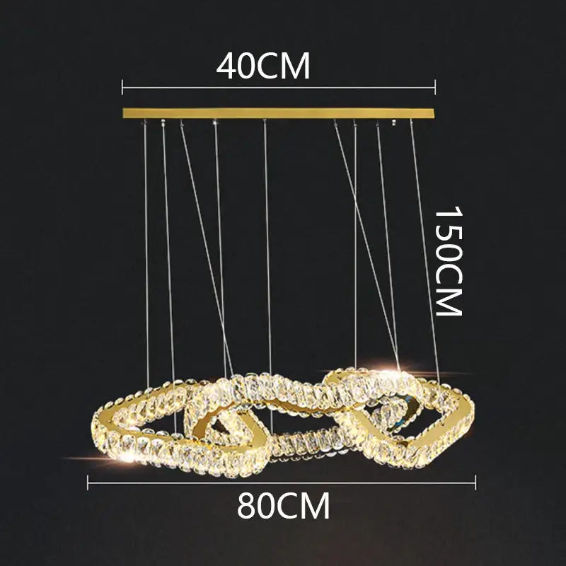 Modern gold crystal chandelier pendant light for dining room