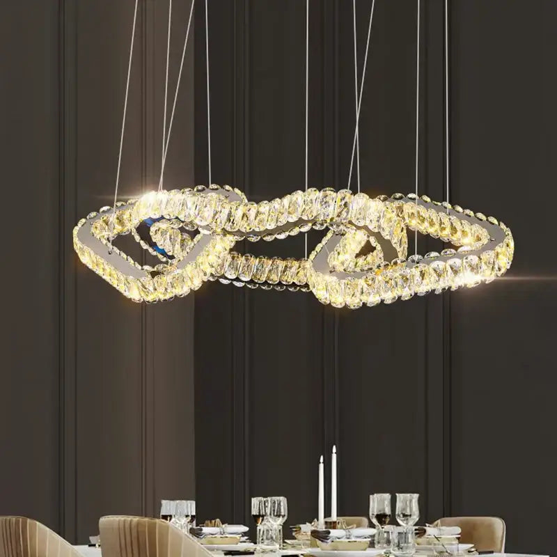 Modern gold crystal chandelier pendant light for dining room
