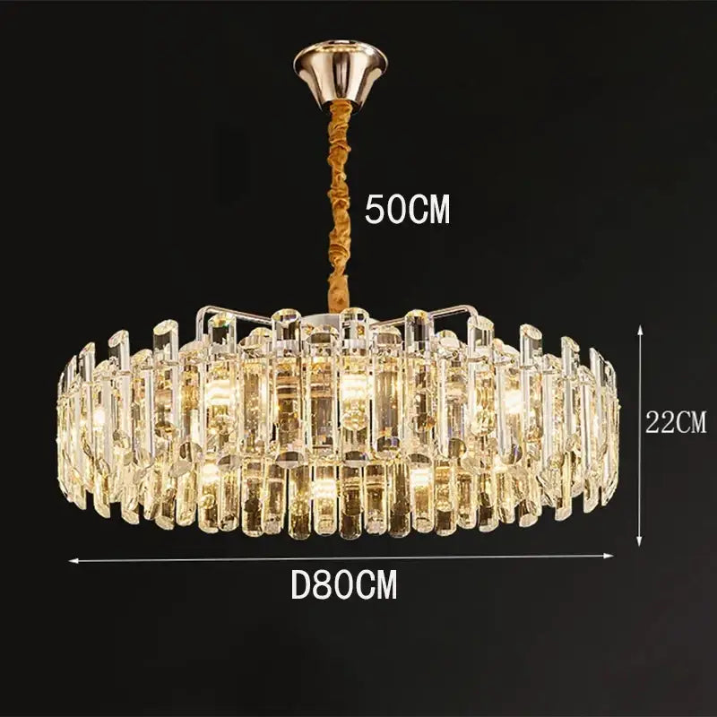 Modern circular crystal chandelier pendant light for dining room