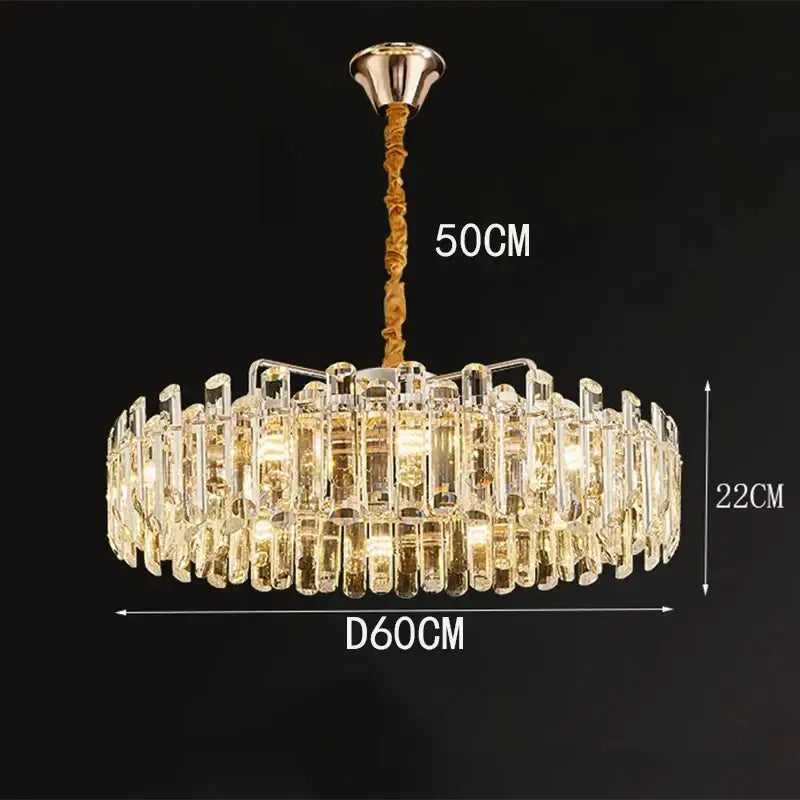 Modern circular crystal chandelier pendant light for dining room