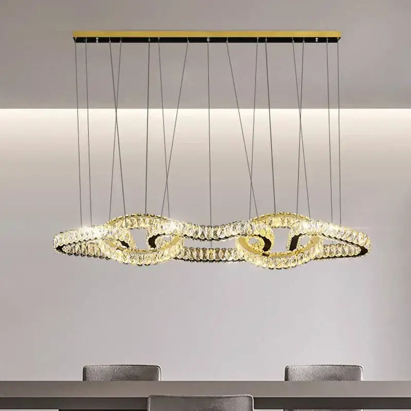 Modern gold crystal chandelier pendant light for dining room