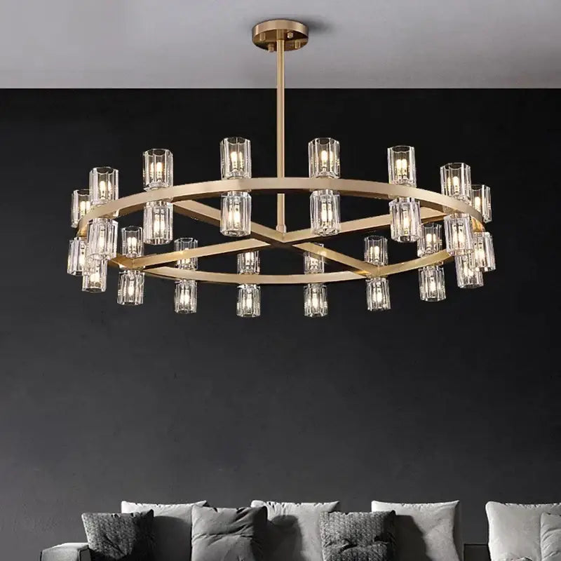 Modern gold tiered chandelier pendant light for dining room