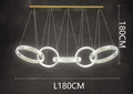 Modern gold interlocking ring crystal chandelier pendant light dining room
