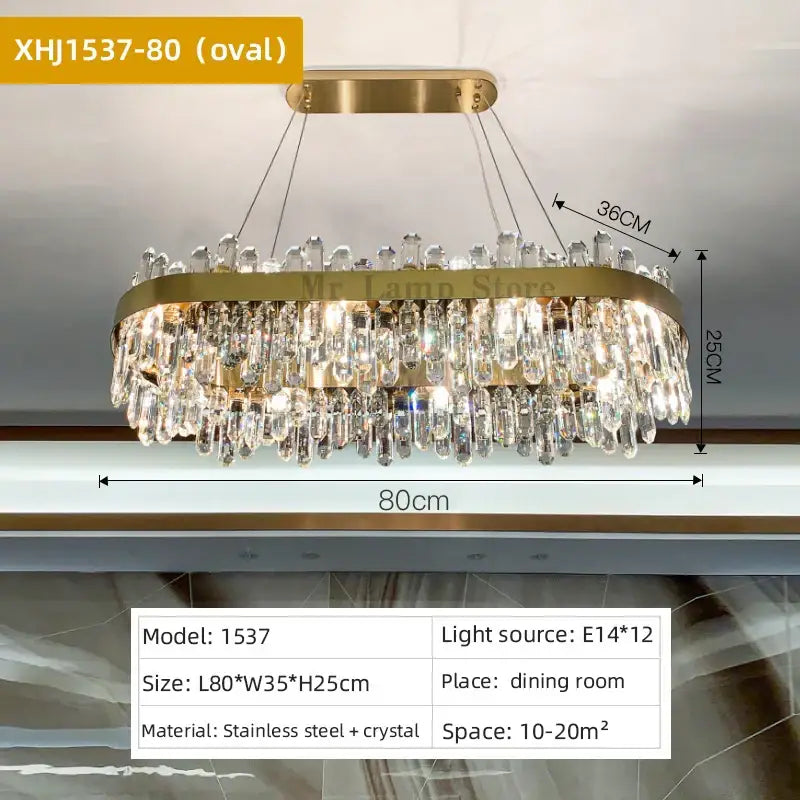 DecorBites™ Crystal Chandelier Pendant Light for Luxury Living Room, Bedroom, Dining, Kitchen & Home Décor
