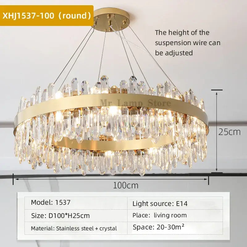 DecorBites™ Crystal Chandelier Pendant Light for Luxury Living Room, Bedroom, Dining, Kitchen & Home Décor