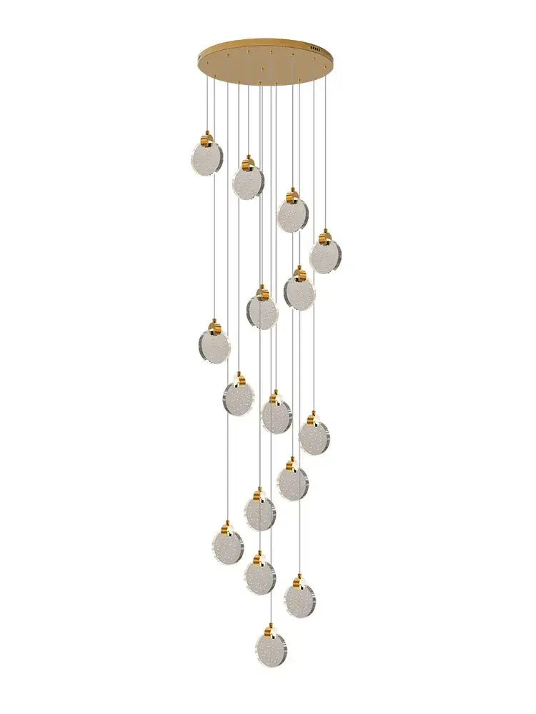 DecorBites™ Crystal Chandelier Pendant Light for Luxury Staircase