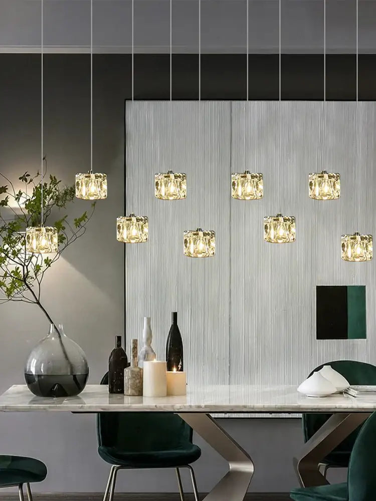 DecorBites™ Crystal Chandelier Pendant Light for Modern Indoor Dining and Kitchen Lighting