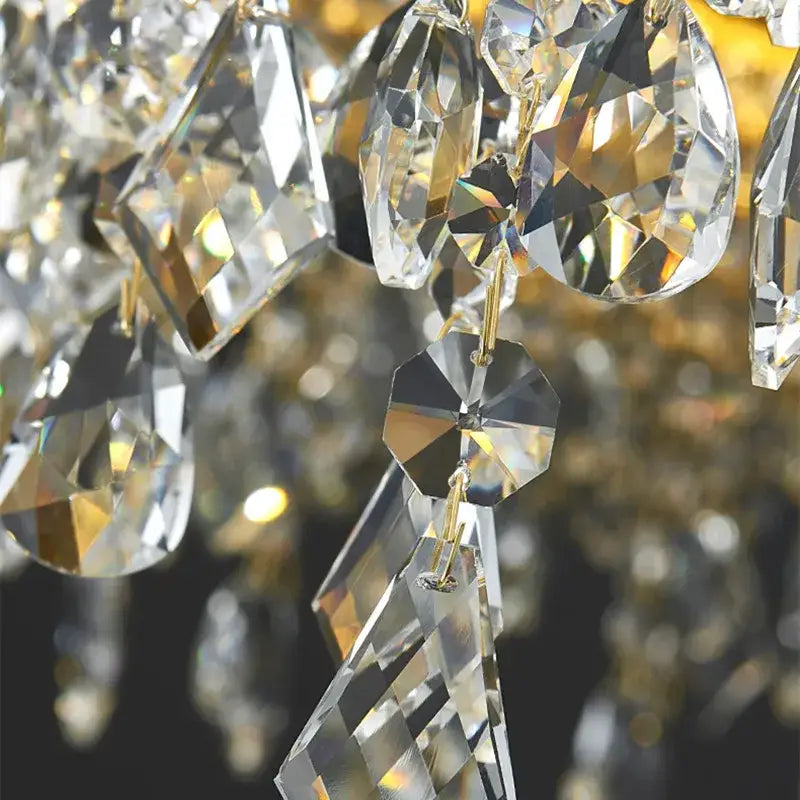 DecorBites™ Crystal Chandelier Pendant Light LED Fixture for Living Dining Room Glamorous Home Decor