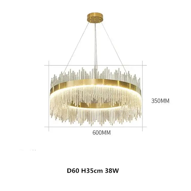 DecorBites™ Crystal Chandelier Pendant Light Modern Luxury Dining Room Bedroom Lamp