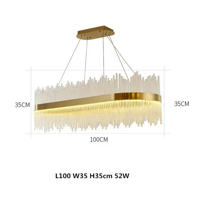 DecorBites™ Crystal Chandelier Pendant Light Modern Luxury Dining Room Bedroom Lamp