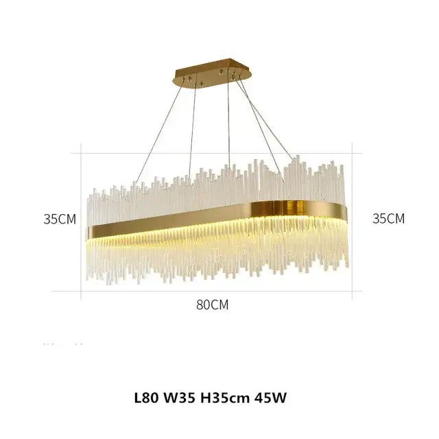 DecorBites™ Crystal Chandelier Pendant Light Modern Luxury Dining Room Bedroom Lamp