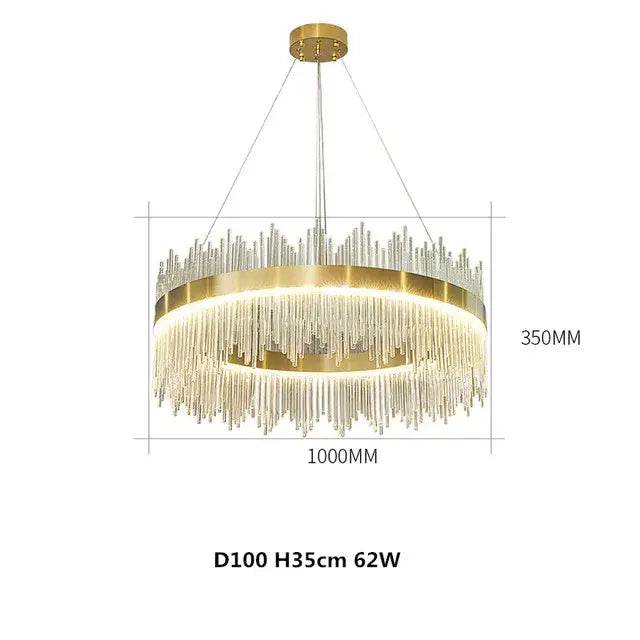 DecorBites™ Crystal Chandelier Pendant Light Modern Luxury Dining Room Bedroom Lamp