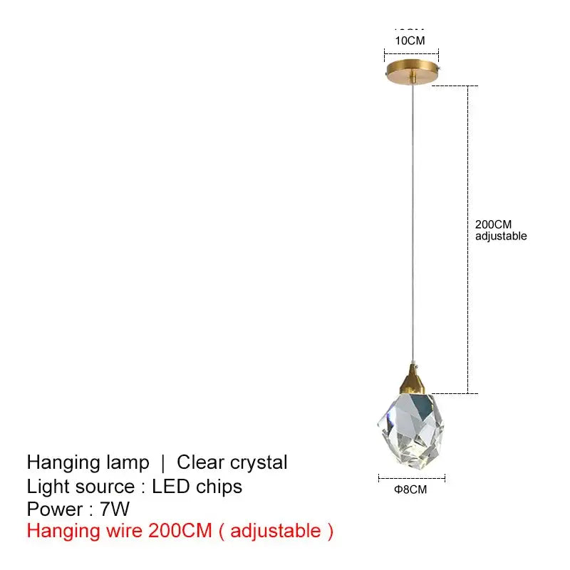 DecorBites™ Crystal Chandelier Pendant Lights for Dining Room & Bedroom