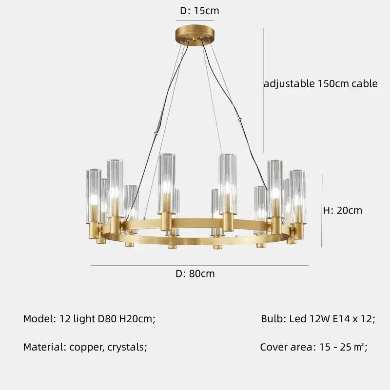 DecorBites™ Crystal Chandelier Pendant Lights - Luxury LED Lighting for Living Room